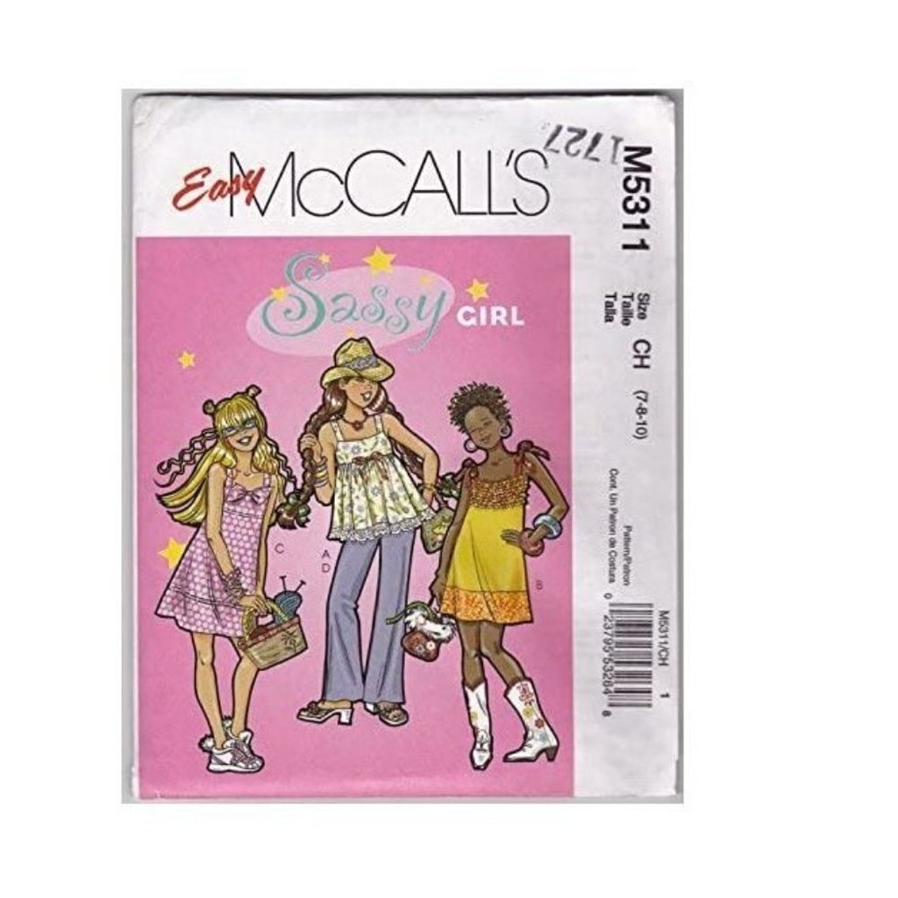 McCalls Sewing Pattern 5311β Tops Dresses Pants Girls Size 7-10